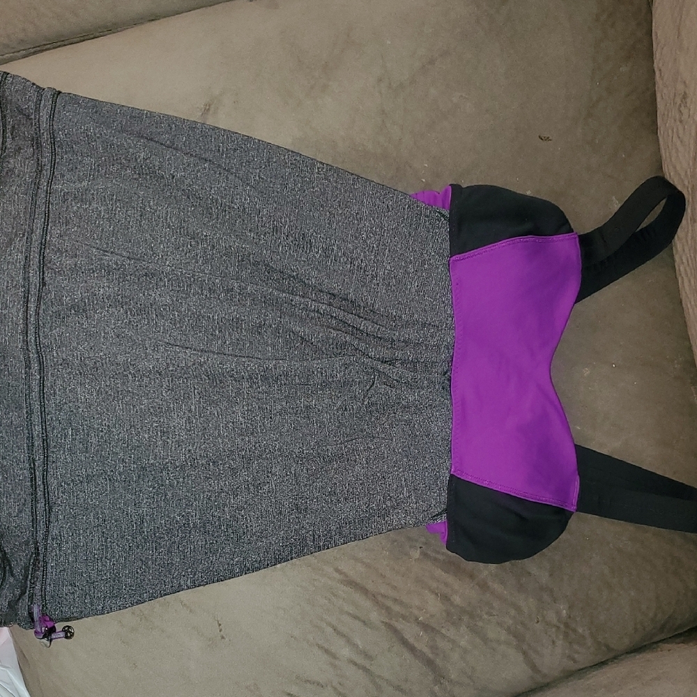 Gray and Purple Sleeveless Top
